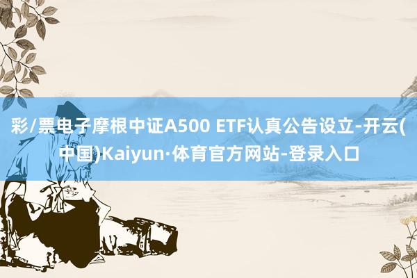 彩/票电子摩根中证A500 ETF认真公告设立-开云(中国)Kaiyun·体育官方网站-登录入口