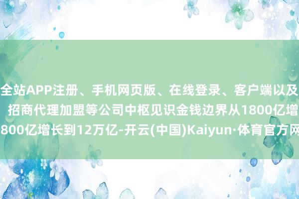 全站APP注册、手机网页版、在线登录、客户端以及发布平台优惠活动信息、招商代理加盟等公司中枢见识金钱边界从1800亿增长到12万亿-开云(中国)Kaiyun·体育官方网站-登录入口